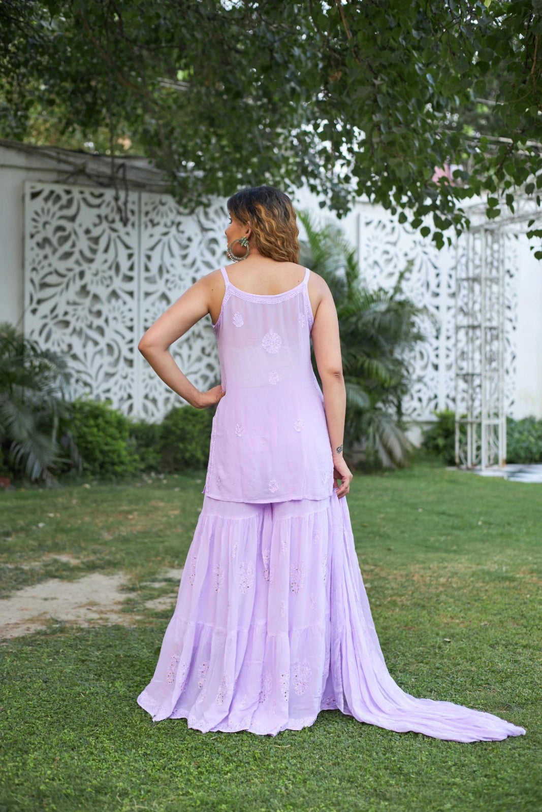 Pure Viscose Georgette Gharara Set