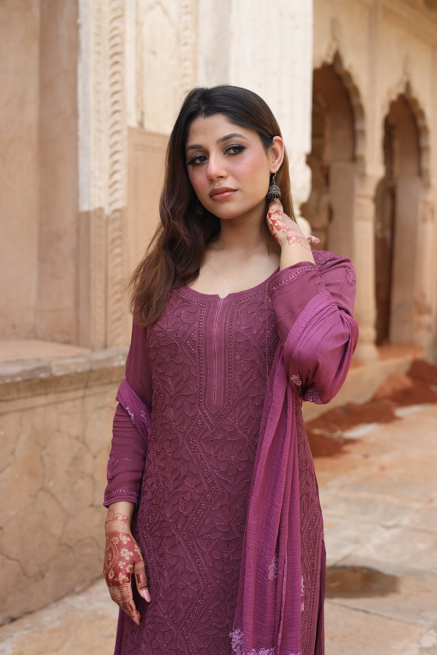 Viscose Georgette Straight Jaal Kurti