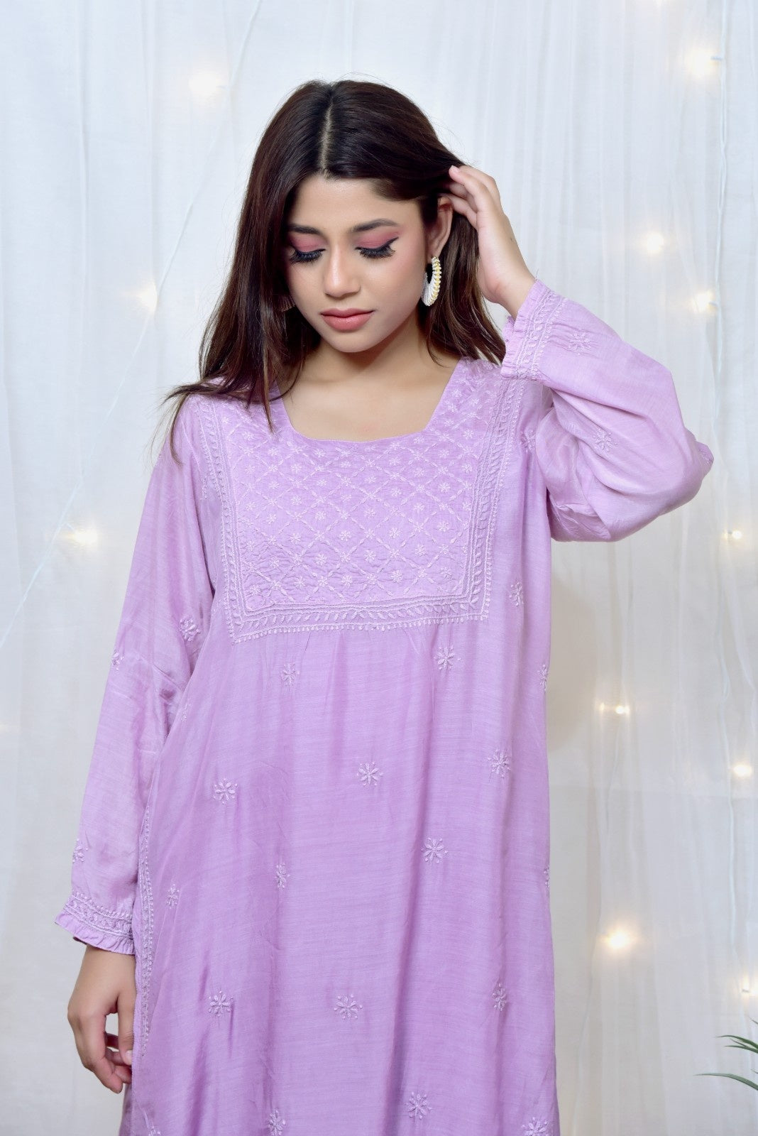 Muslin Chikankari Kurta Set