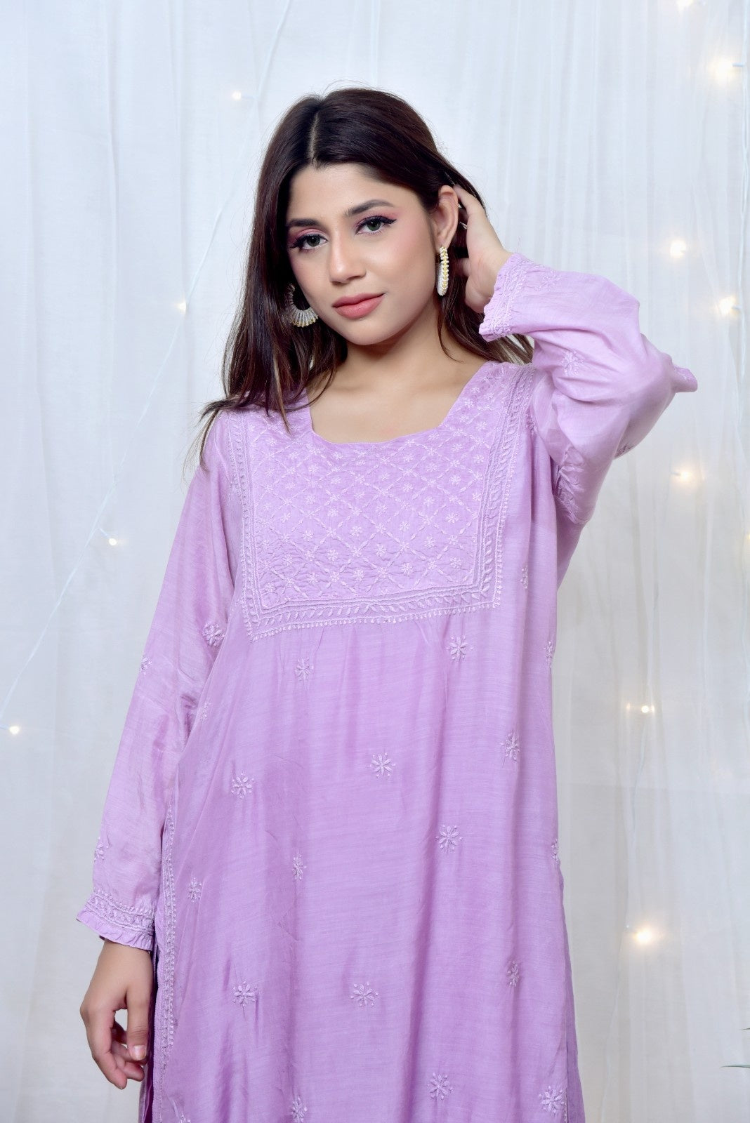 Muslin Chikankari Kurta Set